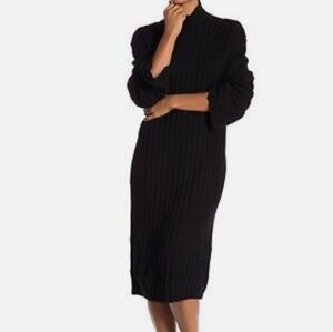 Women's Free Press Ribbed Midi Turtleneck Sweater Dress Size XL / Black